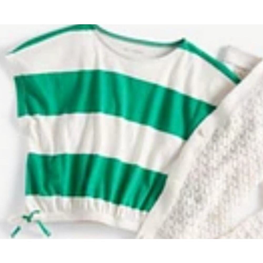 Epic Threads Cardigan Rugby Stripe Side Tie Top XS